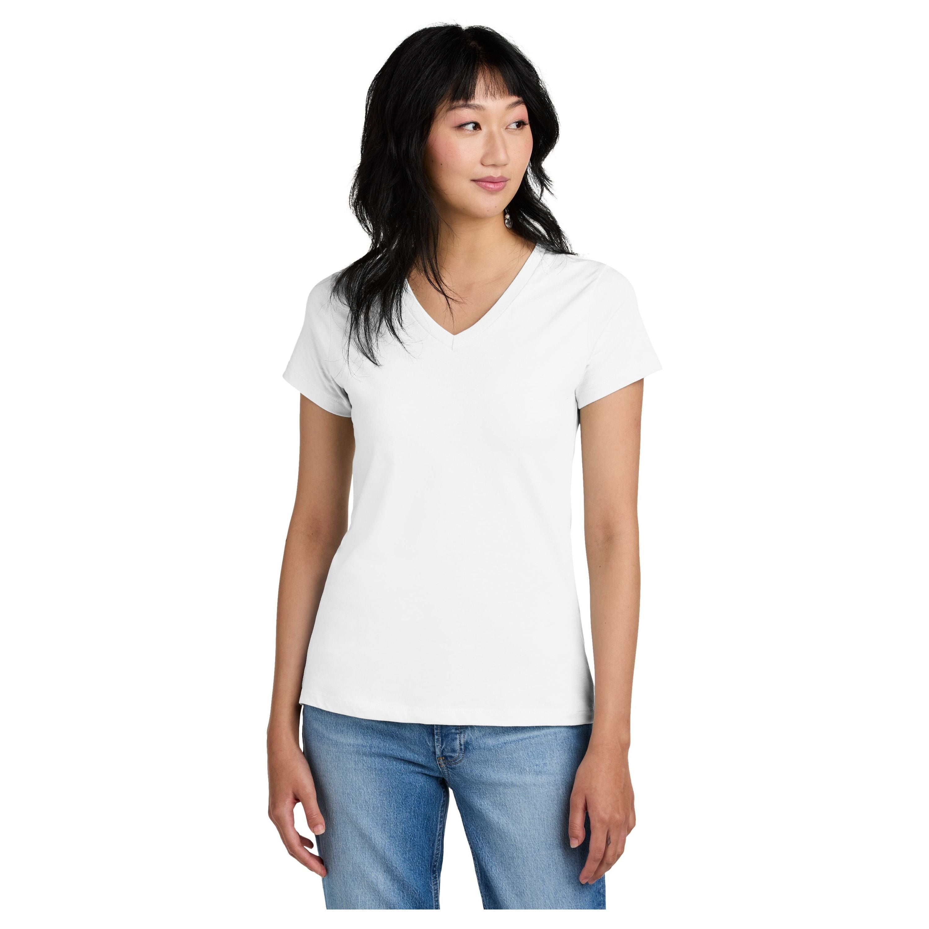 Ladies Perfect Weight V-Neck Tee Women's District Bright White