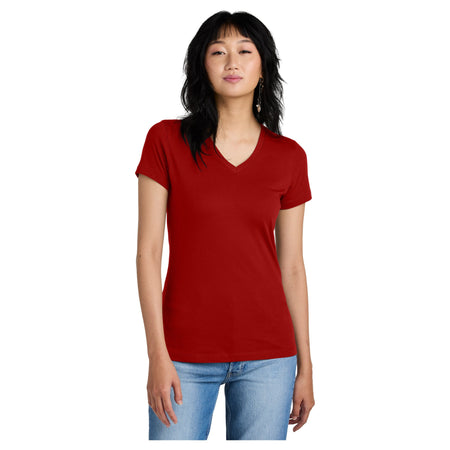 Ladies Perfect Weight V-Neck Tee Women's District Classic Red