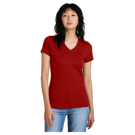 Ladies Perfect Weight V-Neck Tee Women's District Classic Red