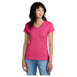 Ladies Perfect Weight V-Neck Tee Women's District Dark Fuchsia