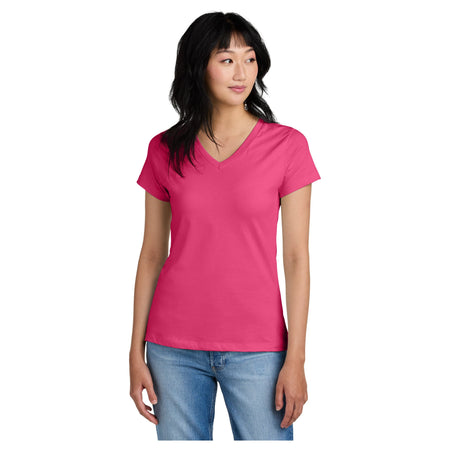 Ladies Perfect Weight V-Neck Tee Women's District Dark Fuchsia