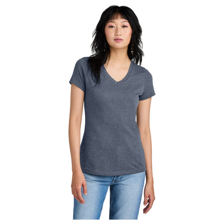 Ladies Perfect Weight V-Neck Tee Women's District Heathered Navy