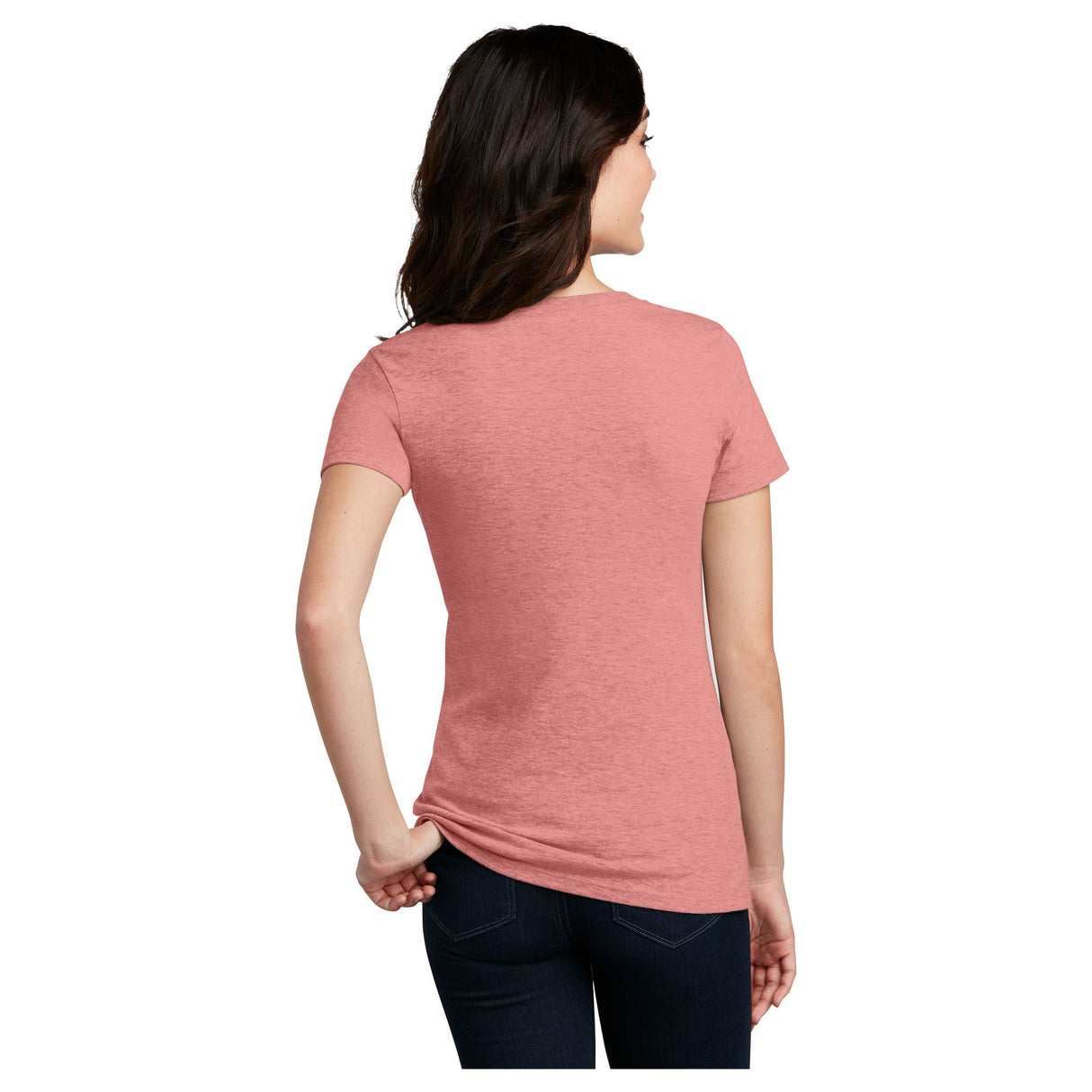 District® Women’s Perfect Blend® CVC V-Neck Tee DM1190L - Blush Frost Women's District
