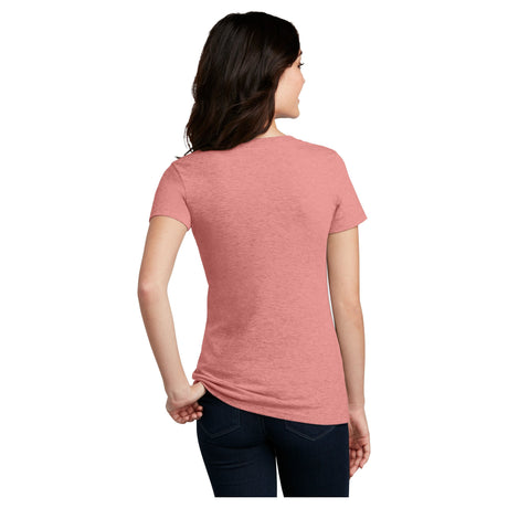District® Women’s Perfect Blend® CVC V-Neck Tee DM1190L - Blush Frost Women's District