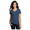 District® Women’s Perfect Blend® CVC V-Neck Tee DM1190L - Deep Royal Fleck Women's District Deep Royal Fleck X-Small