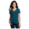 District® Women’s Perfect Blend® CVC V-Neck Tee DM1190L - Deep Turquoise Fleck Women's District Deep Turquoise Fleck X-Small
