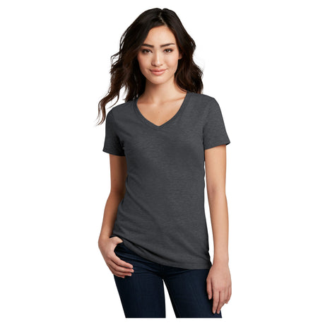 District® Women’s Perfect Blend® CVC V-Neck Tee DM1190L - Heathered Charcoal Women's District Heathered Charcoal X-Small