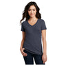 District® Women’s Perfect Blend® CVC V-Neck Tee DM1190L - Heathered Navy Women's District Heathered Navy X-Small