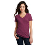 District® Women’s Perfect Blend® CVC V-Neck Tee DM1190L - Raspberry Fleck Women's District Raspberry Fleck X-Small