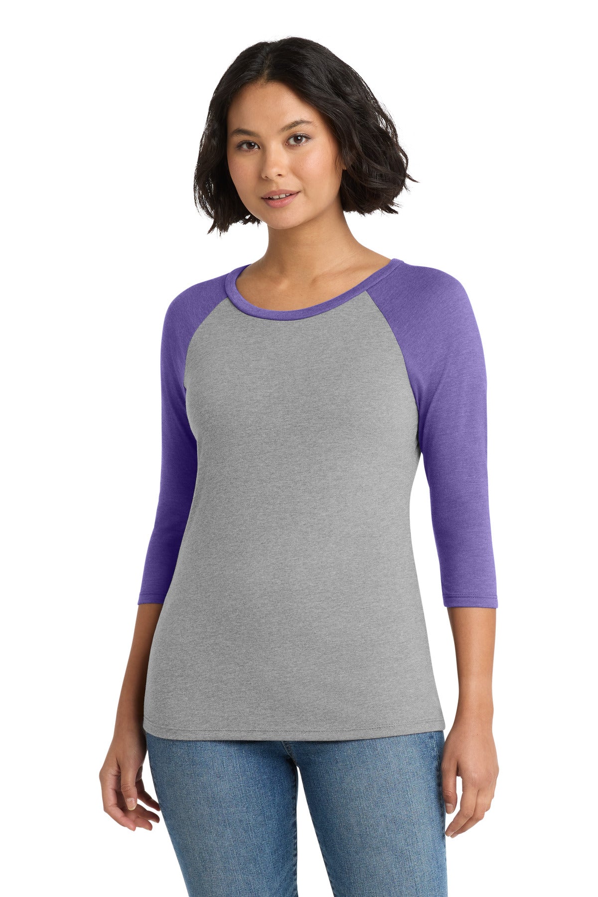 District ®  Women's Perfect Tri ®  3/4-Sleeve Raglan. DM136L - District DM136L