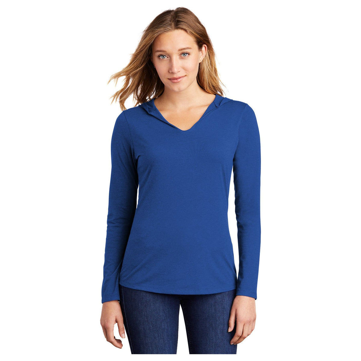 District ® Women’s Perfect Tri ® Long Sleeve Hoodie DM139L Women's District Deep Royal XS