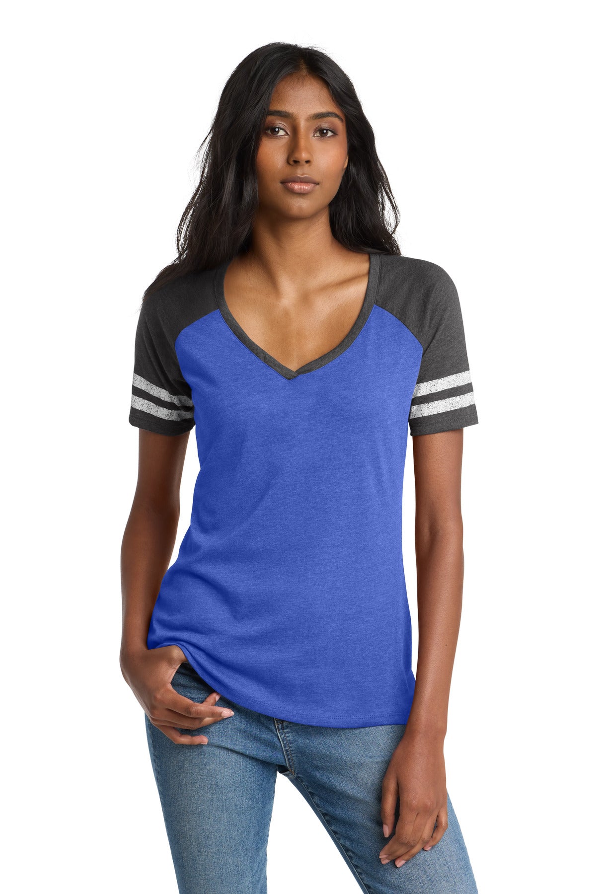 District  ®  Women's Game V-Neck Tee. DM476 - District DM476