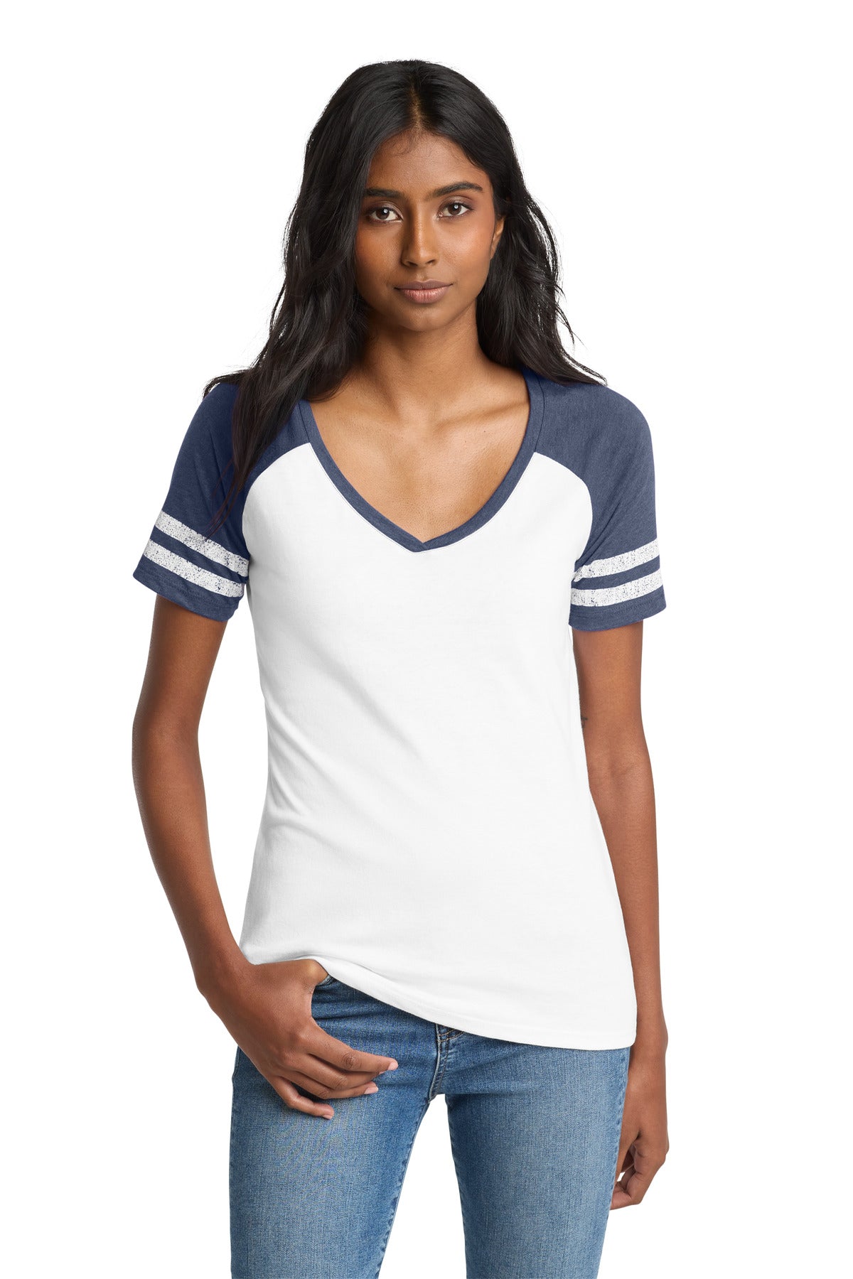 District  ®  Women's Game V-Neck Tee. DM476 - District DM476