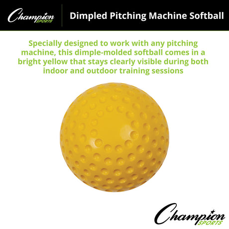 Champion Sports DIMPLED PITCHING MACHINE SOFTBALLS 12"D, YELLOW