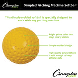 Champion Sports DIMPLED PITCHING MACHINE SOFTBALLS 12"D, YELLOW