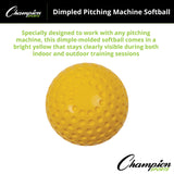 Champion Sports DIMPLED PITCHING MACHINE SOFTBALLS 12"D, YELLOW
