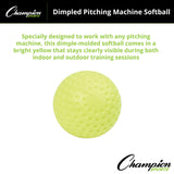 Champion Sports DIMPLED PITCHING MACHINE SOFTBALLS 12"D, YELLOW