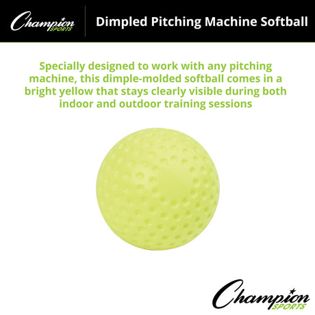 Champion Sports DIMPLED PITCHING MACHINE SOFTBALLS 12"D, YELLOW