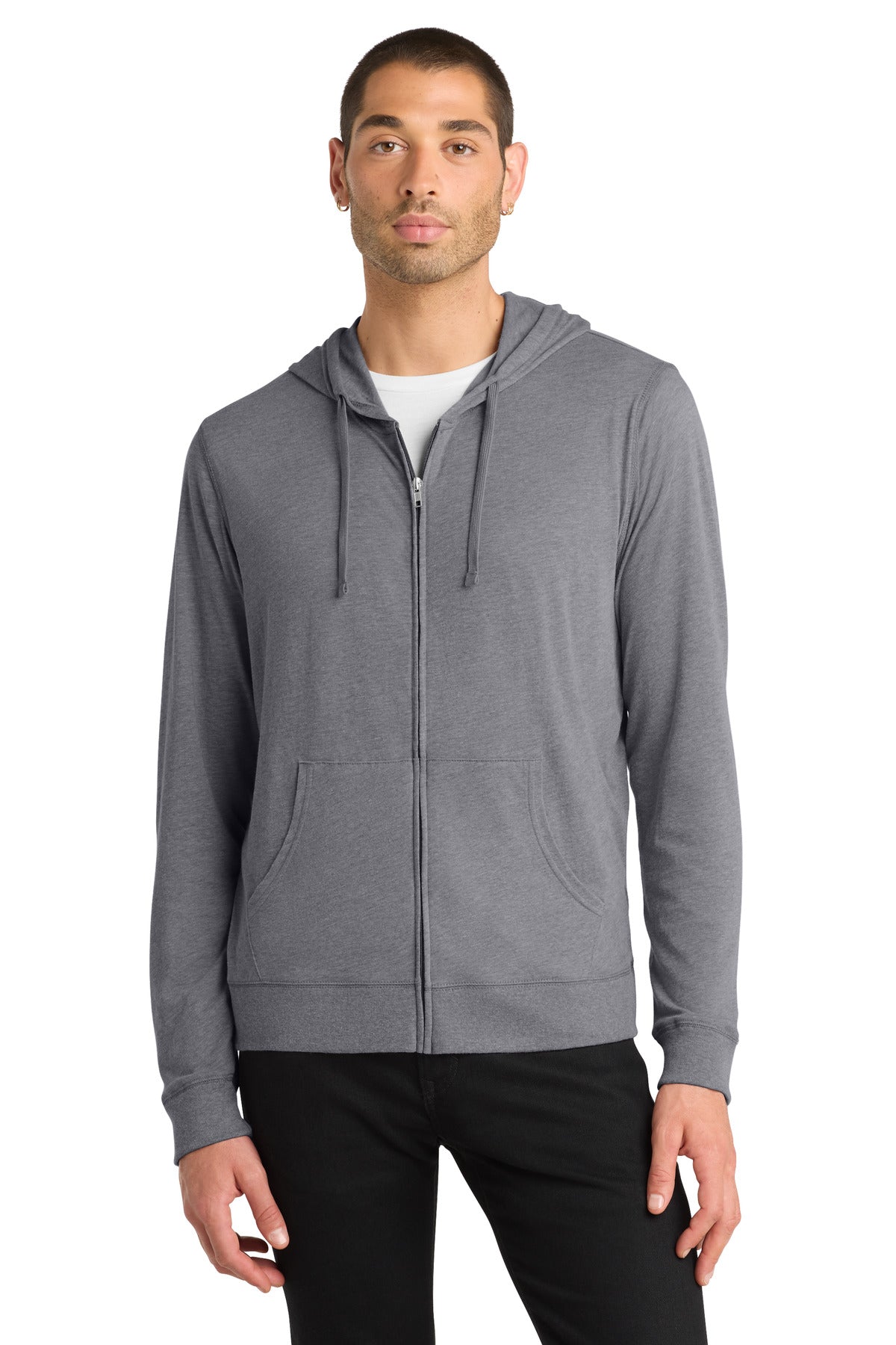 District ®  Jersey Full-Zip Hoodie. DT1100 - District DT1100