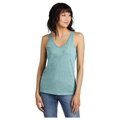 District® Women’s Perfect Blend® CVC V-Neck Tank DT154 Women's District Heathered Eucalyptus Blue XS