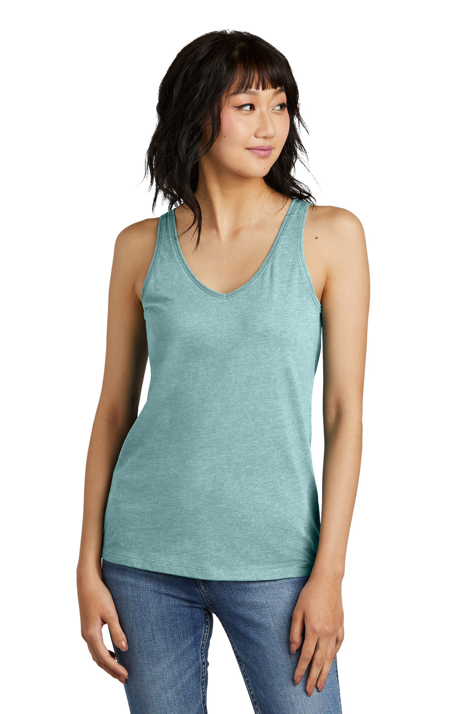 District® Women’s Perfect Blend® CVC V-Neck Tank DT154