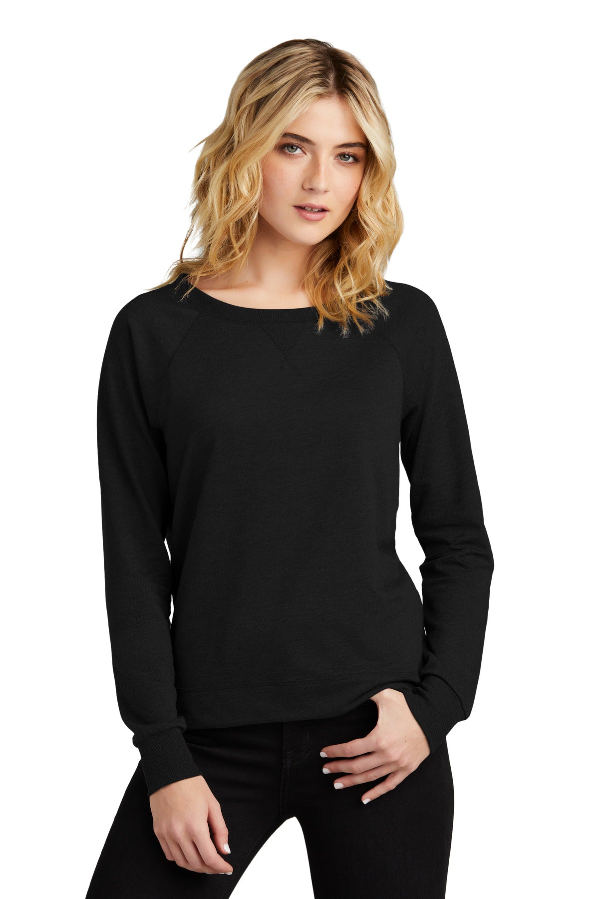 District ®  Women's Featherweight French Terry ™  Long Sleeve Crewneck DT672 - District DT672
