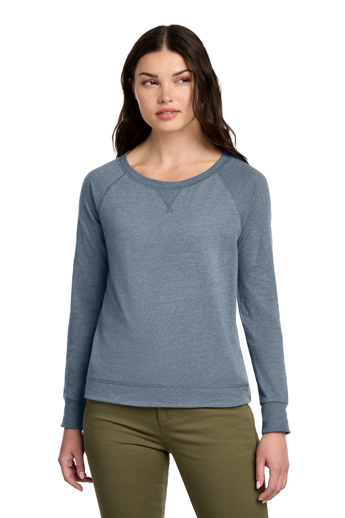 District ®  Women's Featherweight French Terry ™  Long Sleeve Crewneck DT672 - District DT672