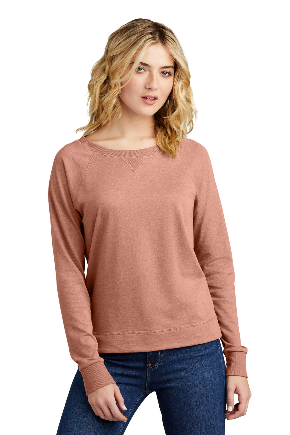 District® Women’s Featherweight French Terry™ Long Sleeve Crewneck DT672