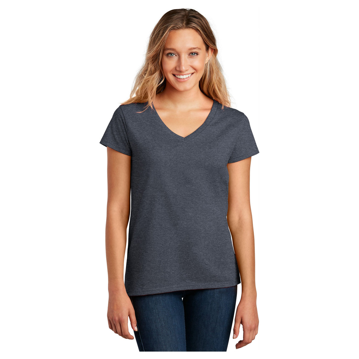 District ® Women’s Re-Tee® V-Neck DT8001 Women's District Heathered Navy XS