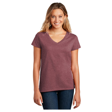 District ® Women’s Re-Tee® V-Neck DT8001 Women's District Maroon Heather XS