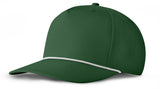 J7256 Clubhouse Performance Rope Cap - Dark Green with White Rope (Front)
