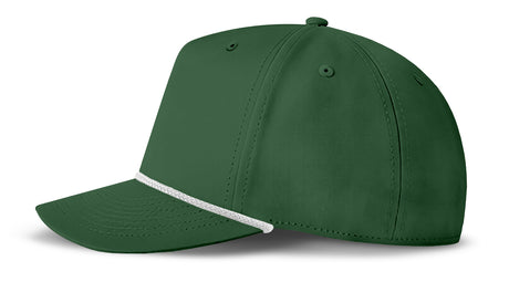 J7256 Clubhouse Performance Rope Cap - Dark Green with White Rope (Side)