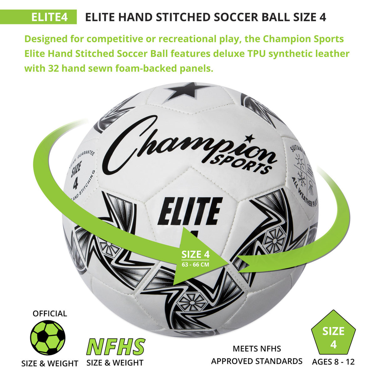 Champion Sports ELITE SOCCER BALL SIZE 4