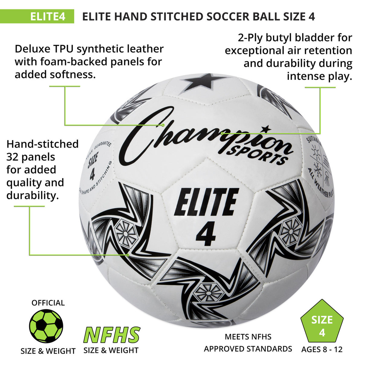 Champion Sports ELITE SOCCER BALL SIZE 4