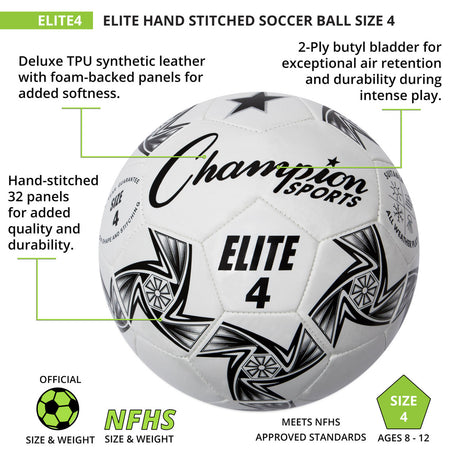 Champion Sports ELITE4 Elite Soccer Ball Size 4