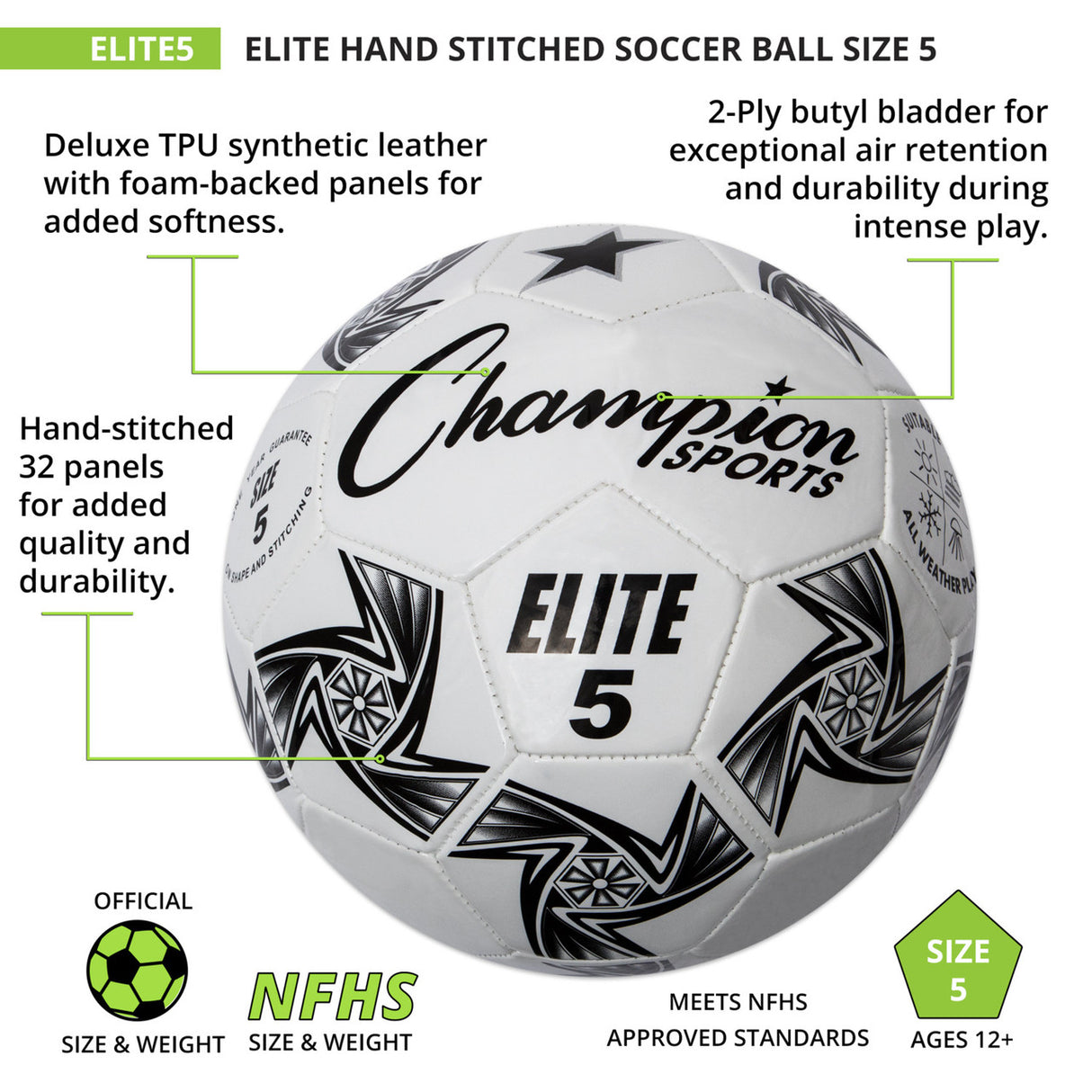 Champion Sports ELITE SOCCER BALL SIZE 4