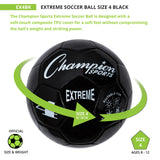 EXTREME SOCCER BALL, SIZE 4 BLACK