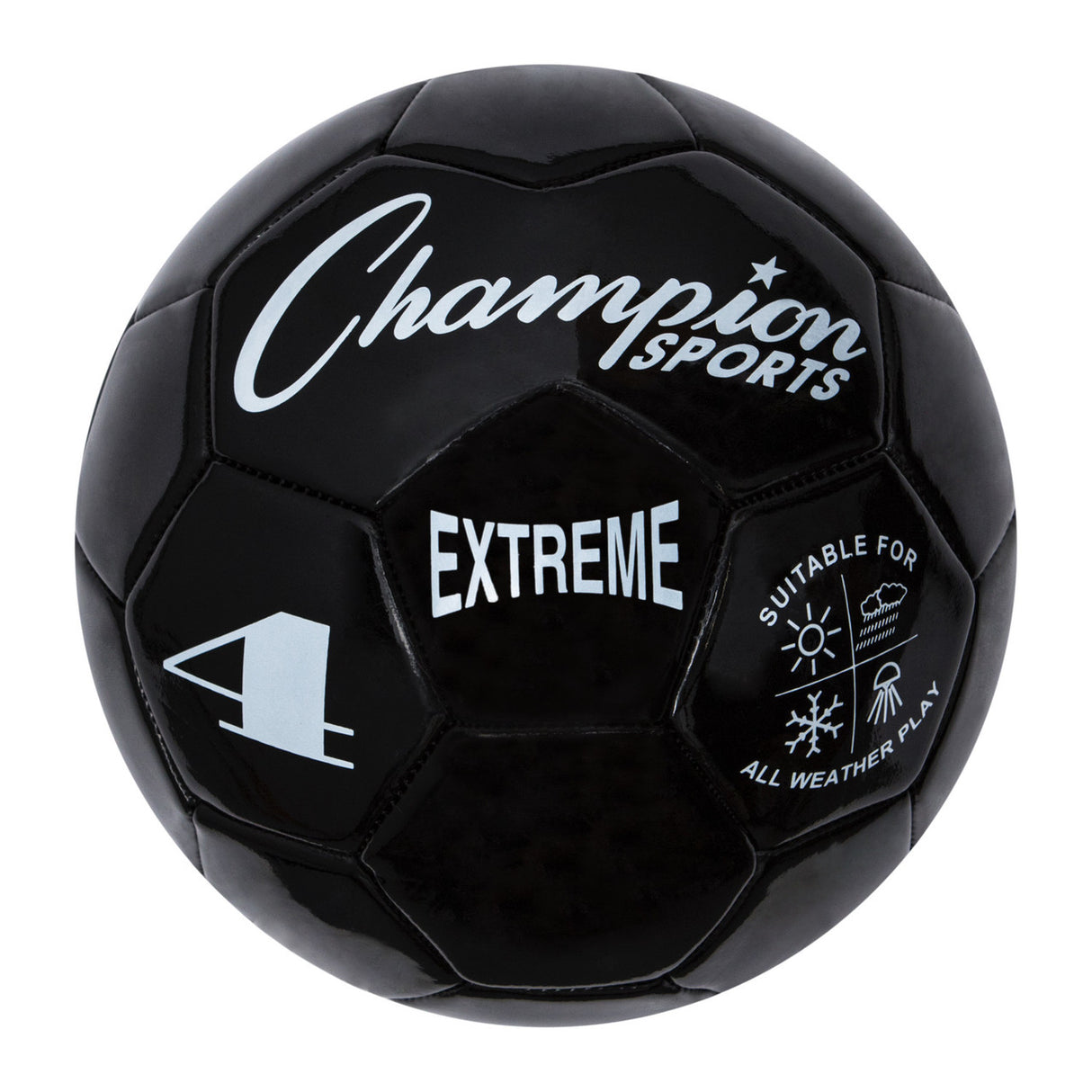 EXTREME SOCCER BALL, SIZE 4 BLACK