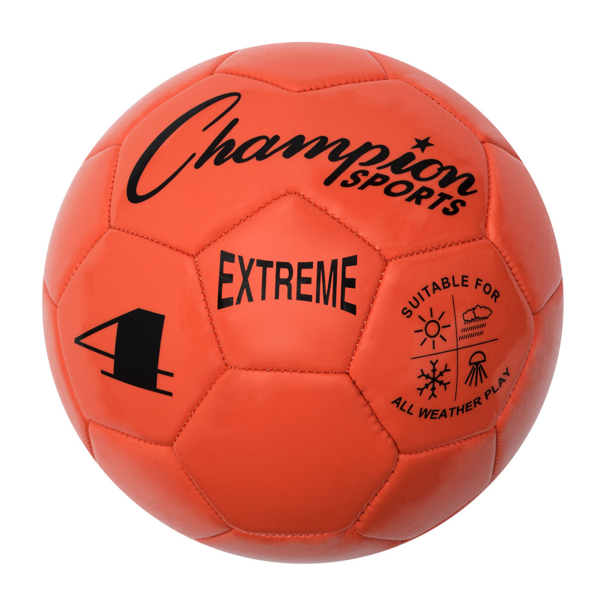 EXTREME SOCCER BALL, SIZE 4 BLACK