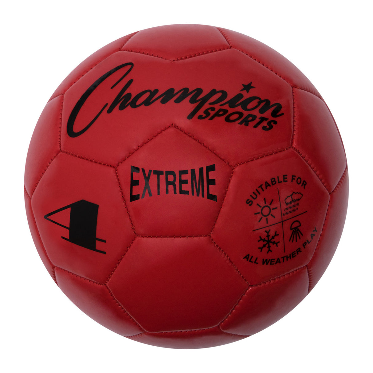 EXTREME SOCCER BALL, SIZE 4 BLACK