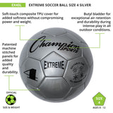 EXTREME SOCCER BALL, SIZE 4 BLACK