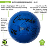 EXTREME SOCCER BALL, SIZE 5 BLACK