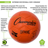 EXTREME SOCCER BALL, SIZE 5 BLACK