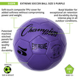EXTREME SOCCER BALL, SIZE 5 BLACK
