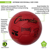 EXTREME SOCCER BALL, SIZE 5 BLACK