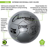 EXTREME SOCCER BALL, SIZE 5 BLACK