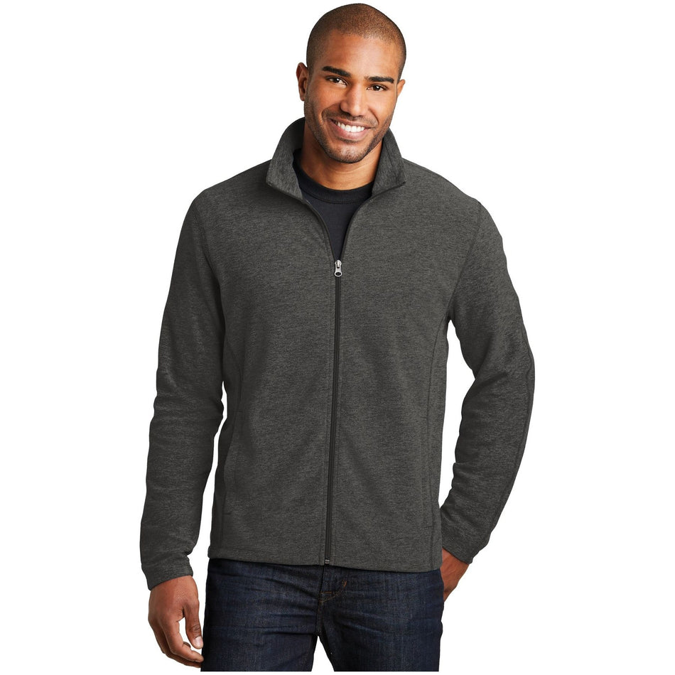 Port Authority ® Heather Microfleece Full-Zip Jacket. F235 - Port Authority F235 Outerwear Port Authority Black Charcoal Heather XS