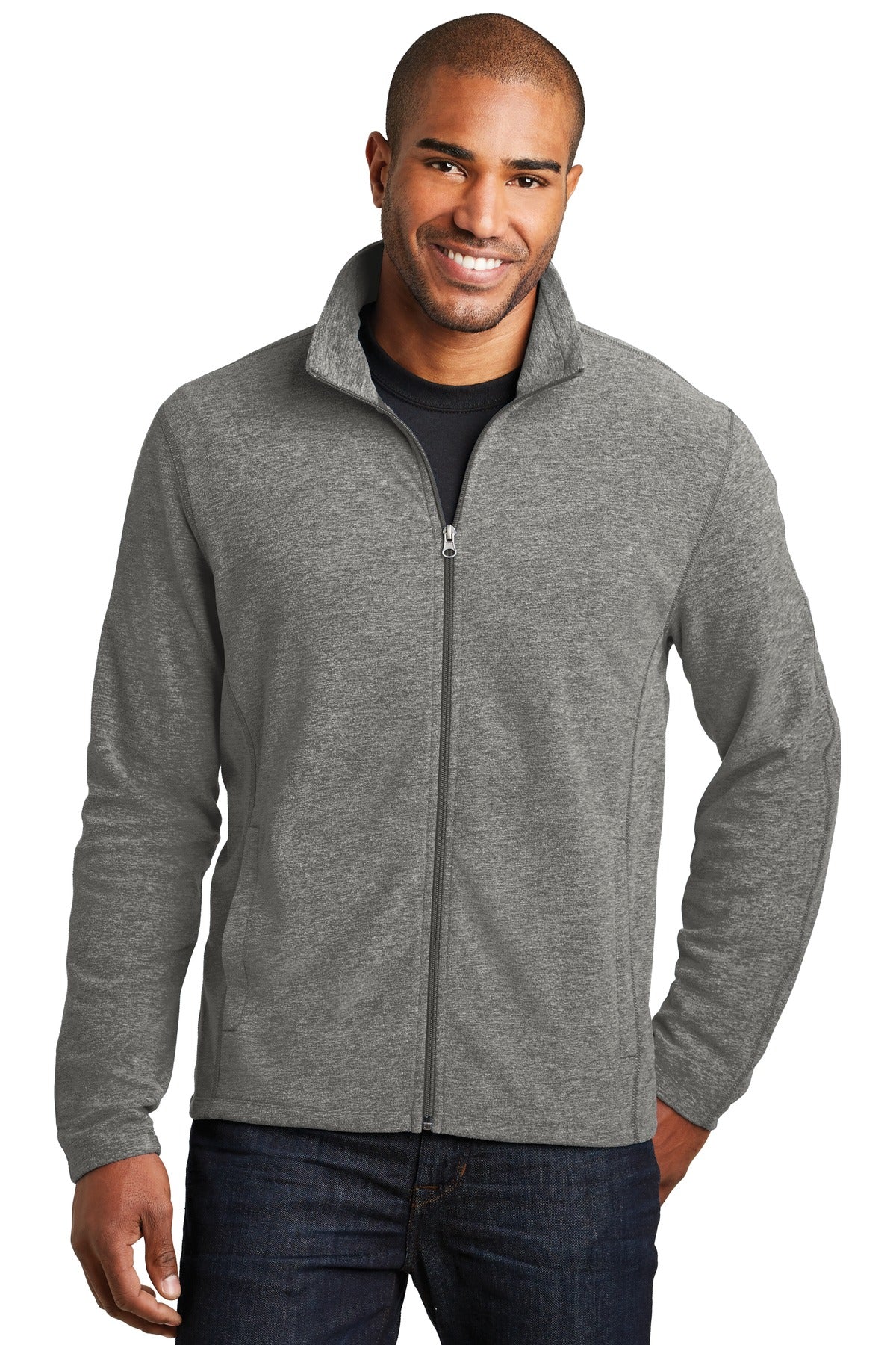 Port Authority F235 Heather Microfleece Full-Zip Jacket | Wholesale