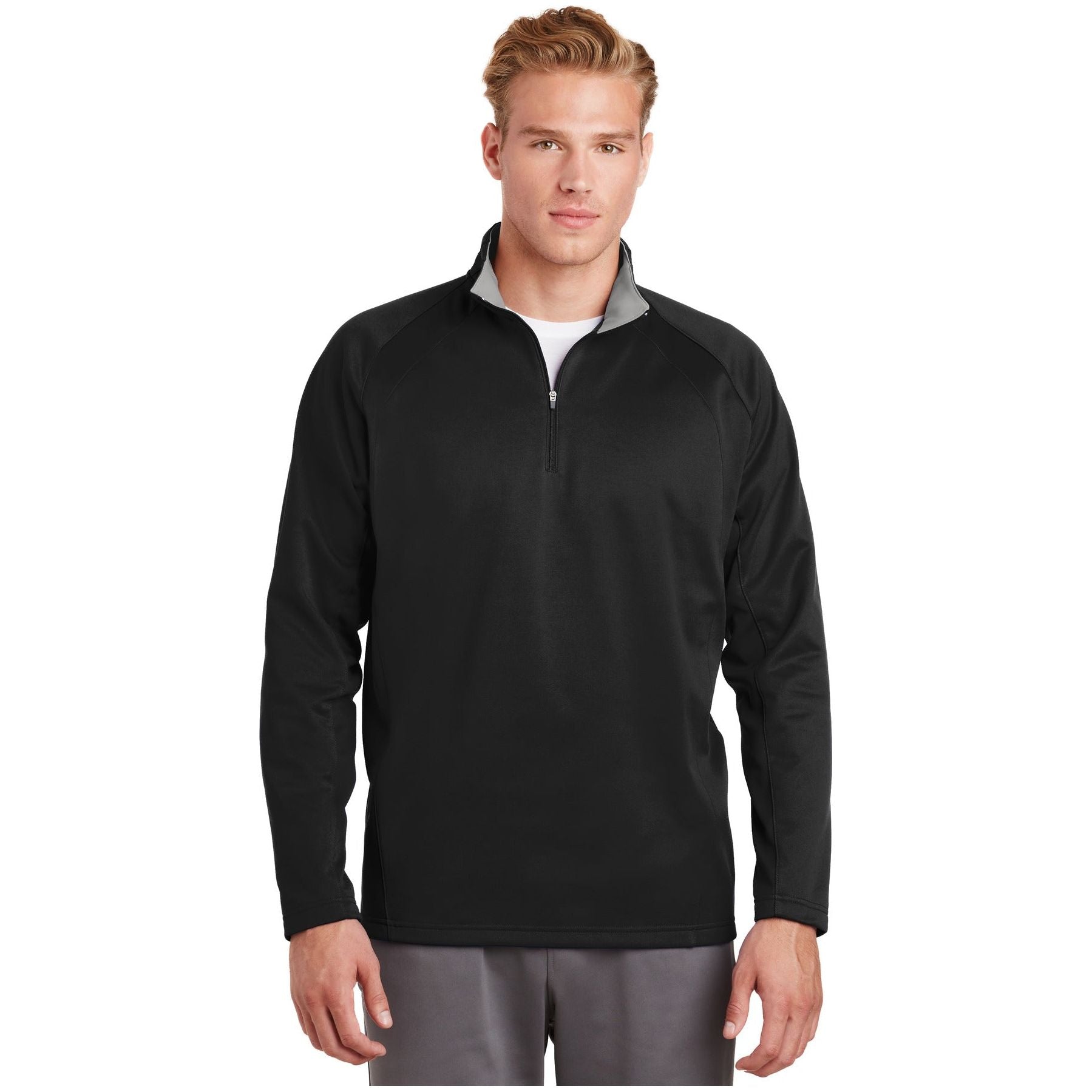 Sport-Tek ® Sport-Wick ® Fleece 1/4-Zip Pullover. F243 - Sport-Tek F243 Activewear Sport-Tek Black/ Silver XS