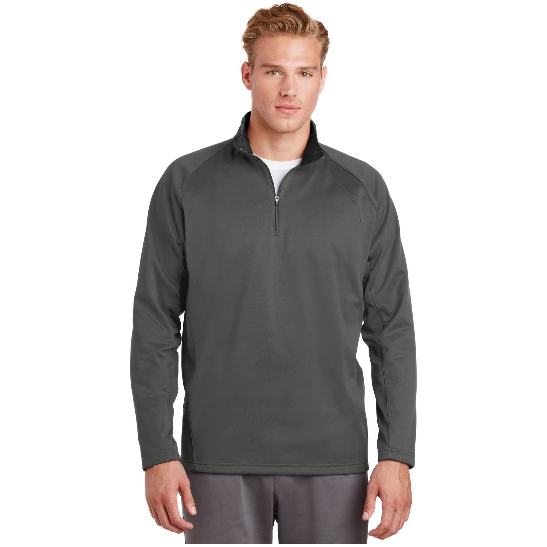 Sport-Tek ® Sport-Wick ® Fleece 1/4-Zip Pullover. F243 - Sport-Tek F243 Activewear Sport-Tek Dark Smoke Grey/ Black XS